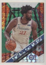 2019-20 Panini Mosaic Will to Win Green Mosaic Prizm Joel Embiid #17 00a0