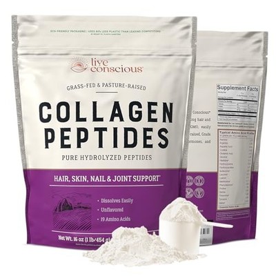 Live Conscious Collagen Peptides Powder - Hair, Skin, Nail & Joint Support