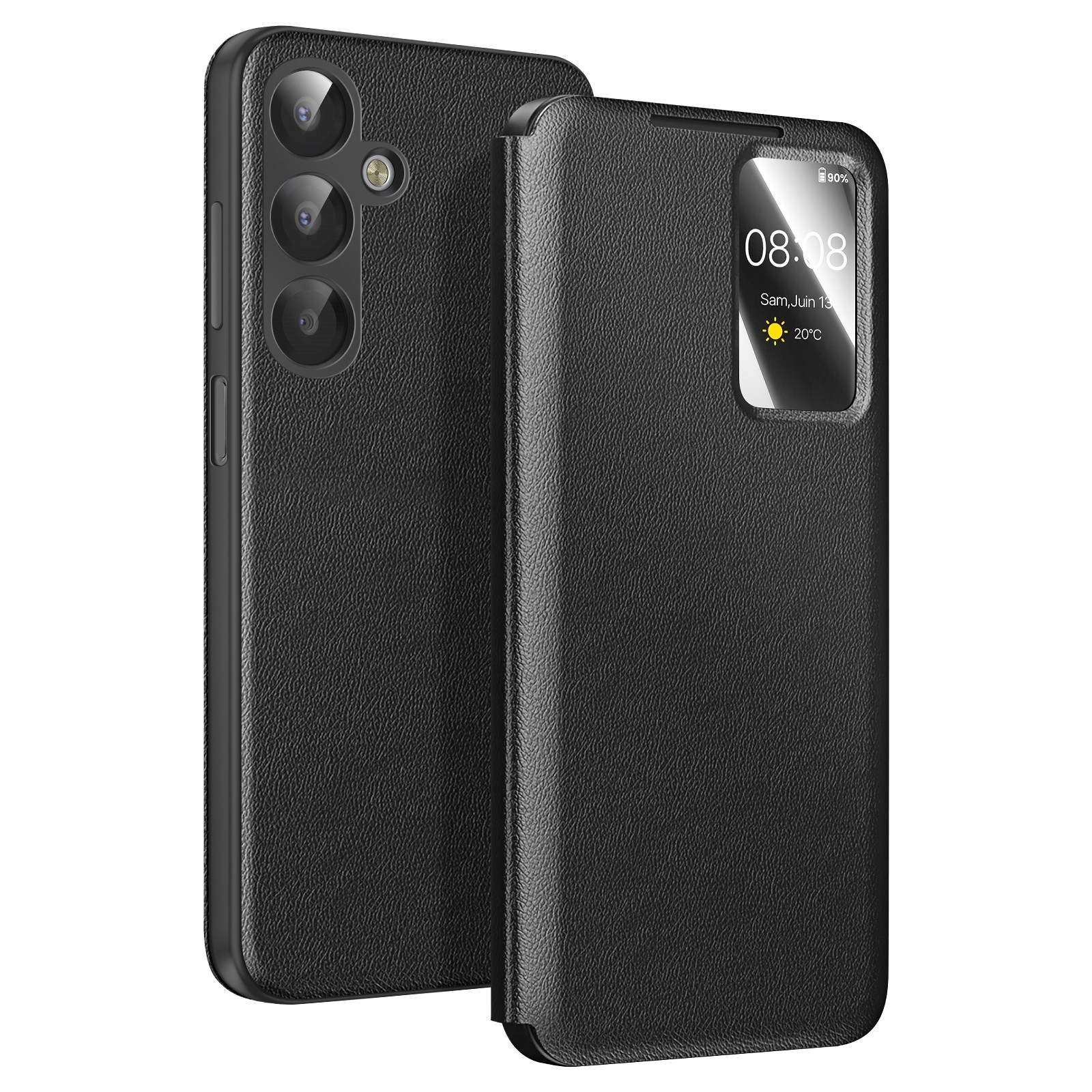 Housse Galaxy A17 avec Rabat Smart View et Rangement Carte
