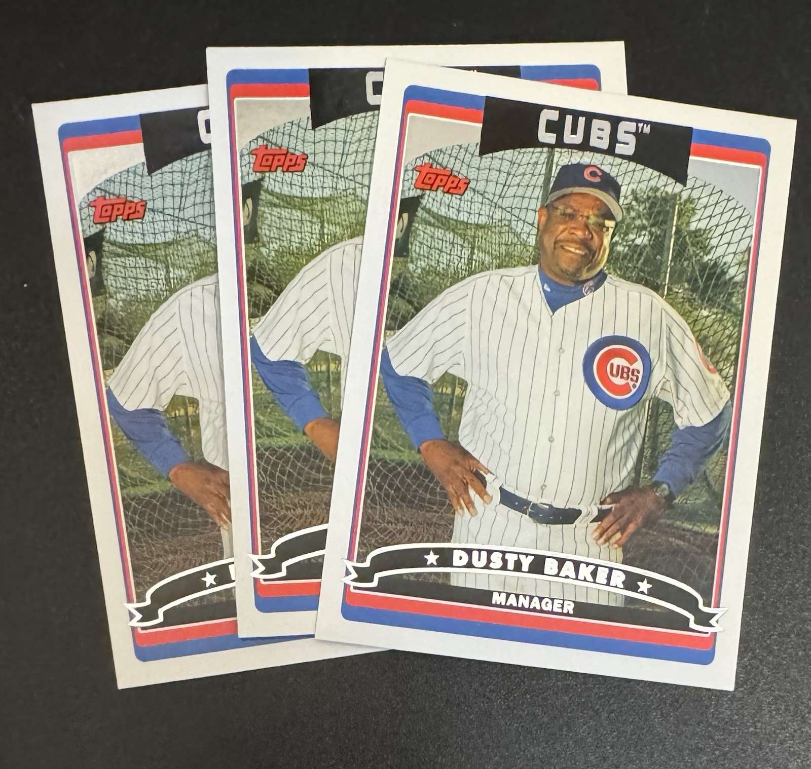 (3) Dusty Baker 2006 Topps Manager #271 Lot - Chicago Cubs