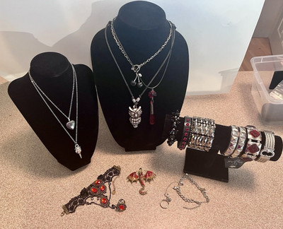 Goth Inspired Costume Jewelry Lot Romance Core Black Emo Renaissance