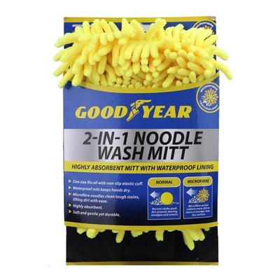Goodyear 2 in 1 Nudelwaschhandschuh extra langer Griff 27 × 17 x 2,5 cm, gelb
