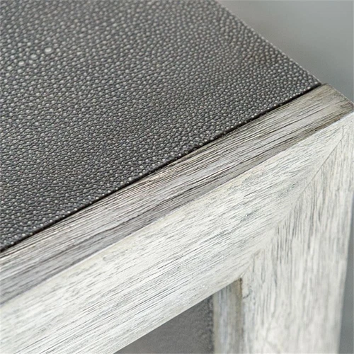 Uttermost Aerina Faux Shagreen and Wood Console Table in Aged Gray/White - Picture 5 of 7