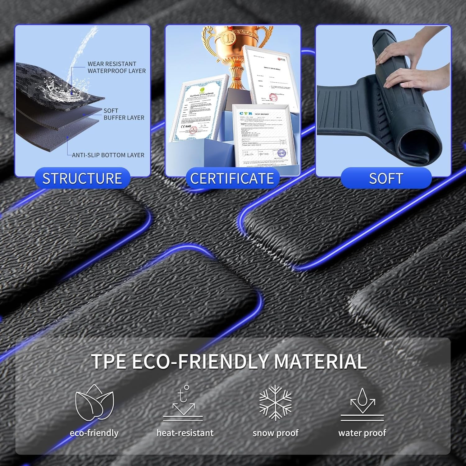 KELCSEECS® Floor Mats & Cargo Liner Custom for Lexus RX 2010-2015,All Weather Pr