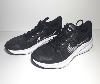 Nike Zoom Winflo 8 Black White Low Top Mesh Lace Up Sneaker CW3419-006 Sz 9.5