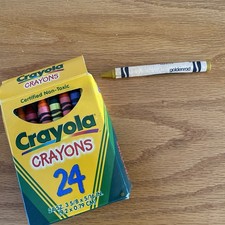 Vintage Binney & Smith 1997 Crayola Crayons Box Of 24 USA Made Goldenrod NEW