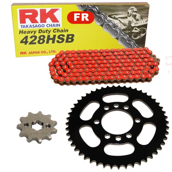 Kettensatz Geeignet FüR Yamaha DT 80 LC I 83-84 Kette RK FR 428 HSB 120 Offen-image