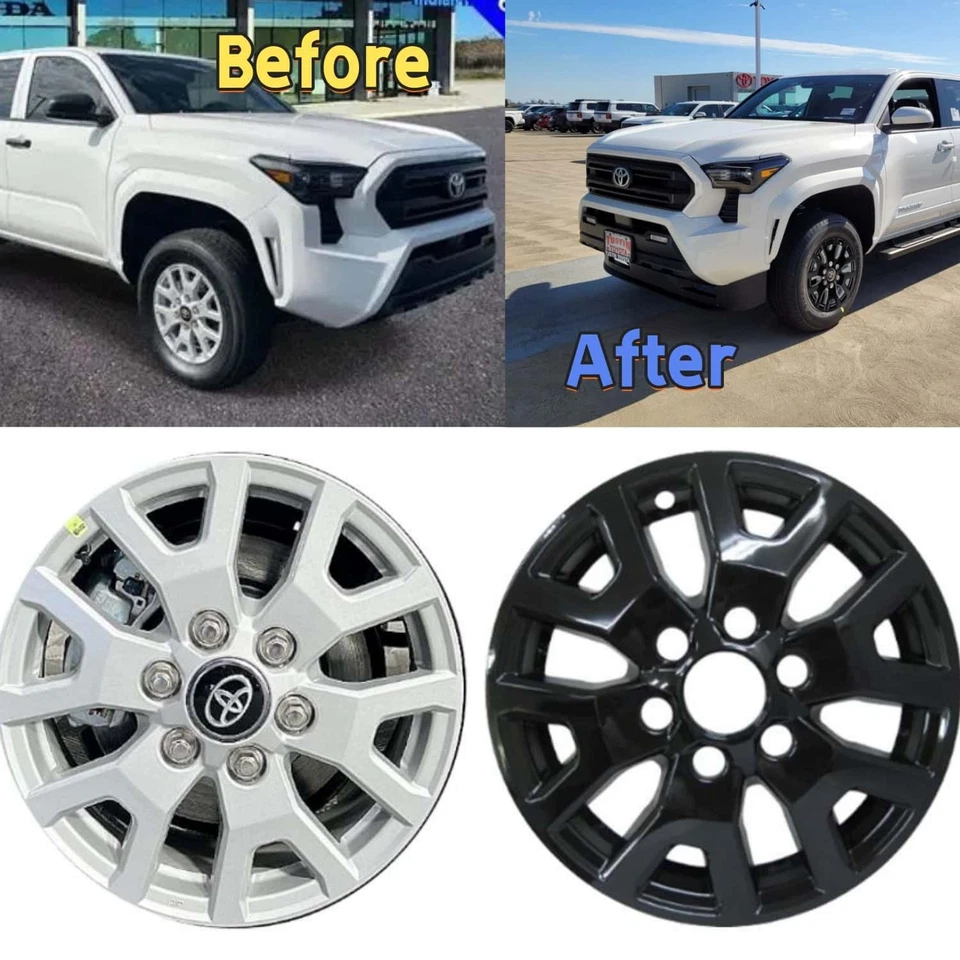 4 Pack Wheel skins for 2024-2025 Toyota Tacoma Wheel Covers; 17- inch Foto 3 de 4