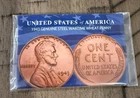 1943 Genuine Steel Wartime Wheat Penny Clad In 24k Rose Gold COA