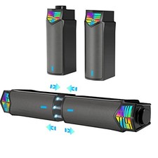 Computer Speakers for Desktop Gaming Monitor with RGB Lights, 2 in-1 7070