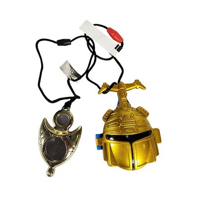 Vintage 1998 Saban BeetleBorgs Metallix Gold Beetle Locket Necklace Set Toy