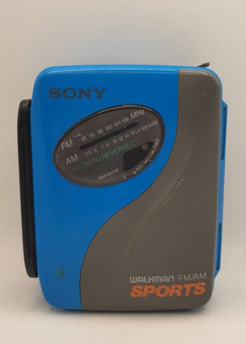 Sony Walkman Blue WM-SXF30 Stereo Cassette Player  AM/FM FOR PARTS ONLY - Bild 1 von 7