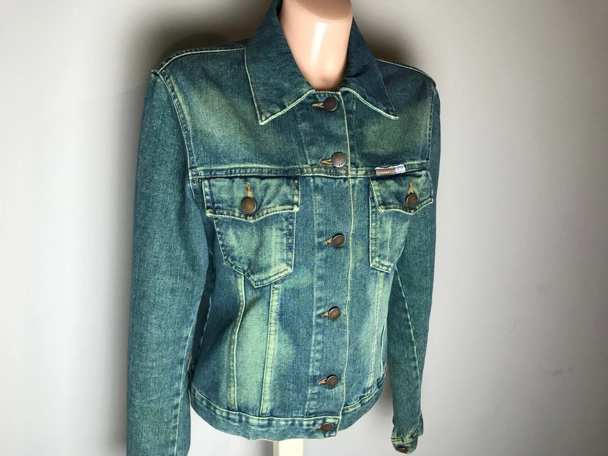 Long denim jacket shop ebay