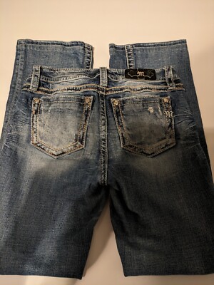 Miss Me Los Angeles Mid Rise Boot Cut Size 28 Distressed, Faded