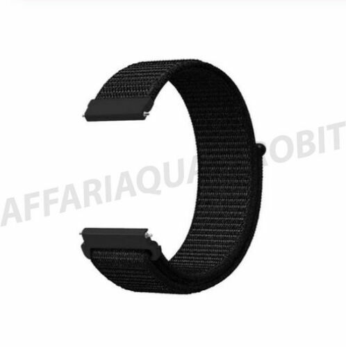 Cinturino In Nylon Per Smartwatch - 20mm / 22mm, Ansa A Sgancio Rapido, Tessuto Nero
