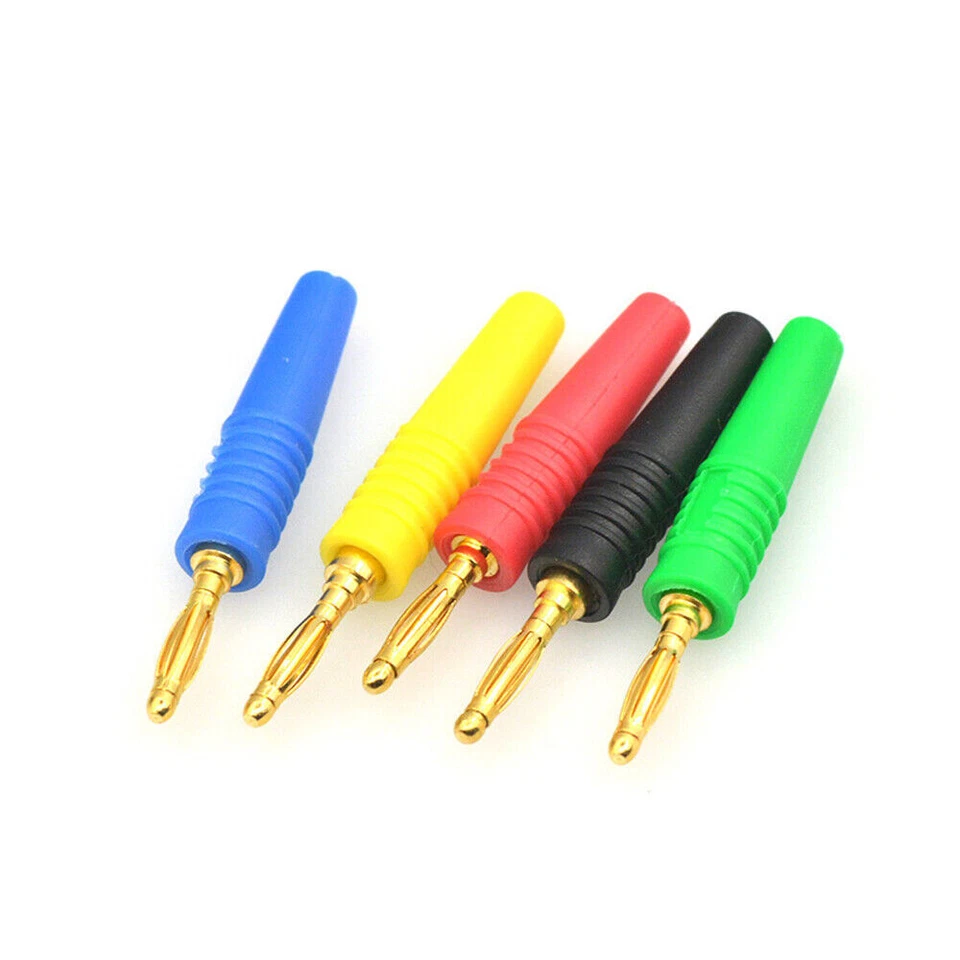 Gold-plated Copper 2MM Banana Plug  Socket Solder Screw Connector Power Test - Image 2 of 3