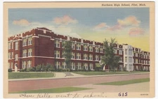 Northern High School, Flint Michigan MI Postcard (Msg Camp Crowder)