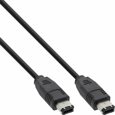 InLine  FireWire  Kabel IEEE1394 6pol Stecker zu Stecker schwarz 10m