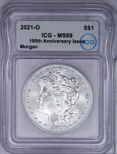 2021-O Morgan Silver Dollar $1 ICG MS69 100th Anniversary Issue