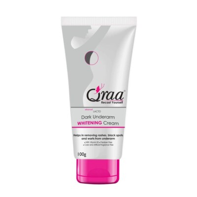 Qraa Advanced Lacto Dark Sensitive Underarm Whitening toned underarm Cream 100g 