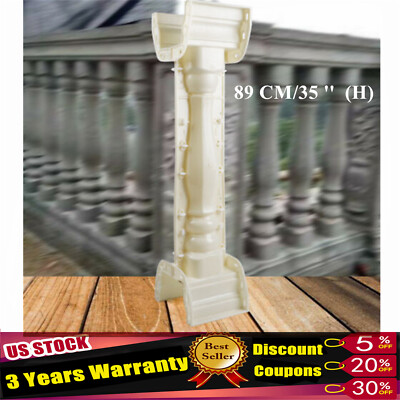 2 Pcs 89cm Balustrades Mold Fit Concrete Plaster Cement Plastic Casting White