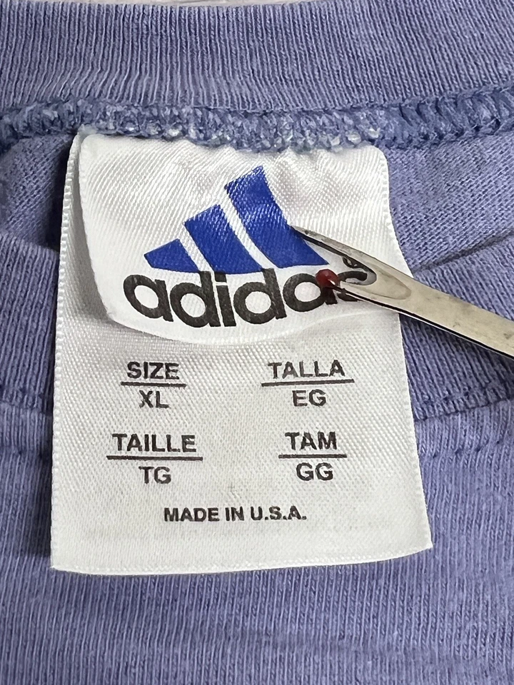 Vintage 90s Y2K Adidas Spell Out Top T-Shirt Womens XL Made In USA Long Sleeve - Image 4 of 4