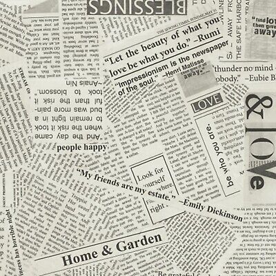 Newsprint Fabric, Wallpaper and Home Decor