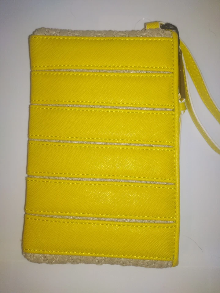 NUEVO Muñequera Simply Vera Wang Mujer’s Cremallera Cuero/Paja Foto 2 de 4