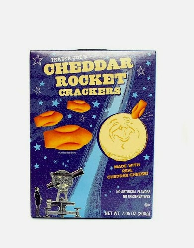 2 Packs Trader Joe's Cheddar Cheese Rocket Crackers 7.05 OZ Each Pack - Picture 2 of 4