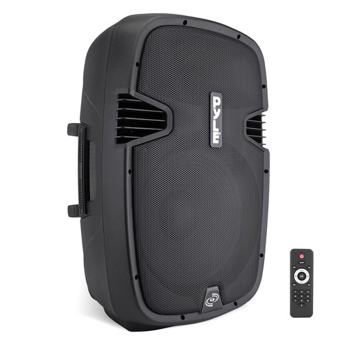 PYLE-PRO Powered Bluetooth PA Microphone System - 15" Active Bass Subwoofer L...
