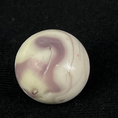 Vintage Akro Agate Peltier Art Swirl Glass Marble .61  White Lavender