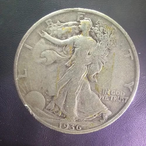 1936 D Walking Liberty Silver Half Dollar in  Very Fine Condition. -#0221