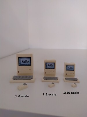 1:6 scale Apple Macintosh Retro Computer miniature SE Plus Classic