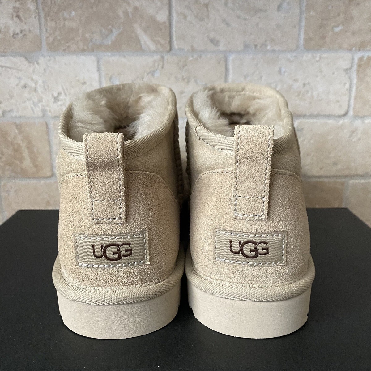 UGG Classic Mini Ultra Mustard Seed Suede Sheepskin Boots