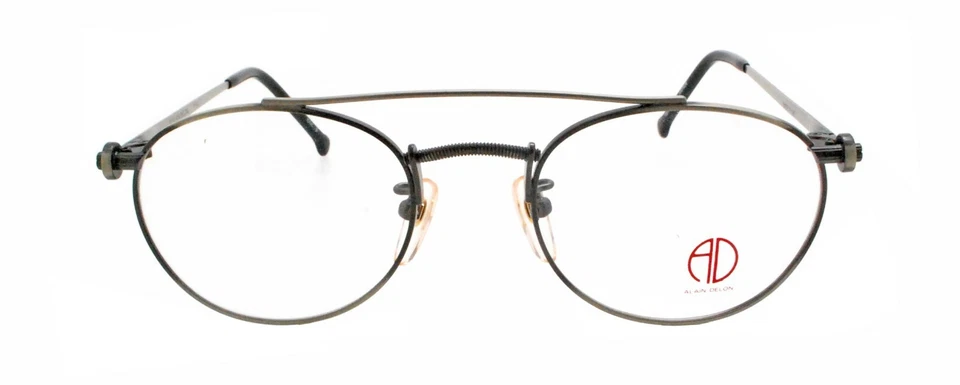 Novo Autêntico Alain Delon 1505 COL.3 Japão Anos 80 Óculos de Metal Gunmetal Vintage - Imagem 2 de 4