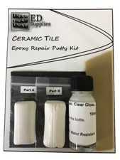 Floor & Wall Ceramic Tile Epoxy Repair Putty Kit -  Chips, Cracks & Broken.