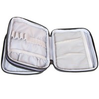 Damero Crochet Hook Case, Organizer Zipper Bag With Web Pockets For Various Croc Damero Crochet Hook Case, Organizer Zipper Bag With Web Pockets For Various Croc