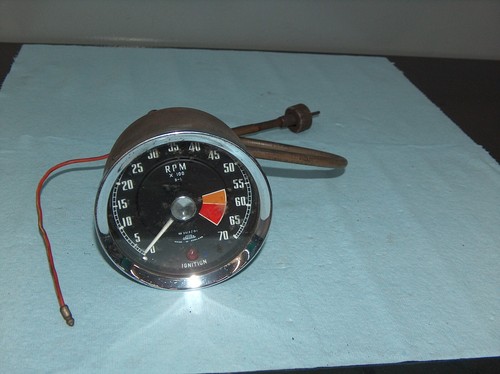 1961-1964 MG Midget Cable Drive Jaeger Vintage Tachometer 2312/01 Tach w/Cable - Picture 2 of 9