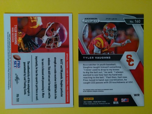 Tyler Vaughns 2021 Pro Set Mojo RC Auto 9/10 + Prism No Huddle Blue Ref Steelers - Picture 5 of 6