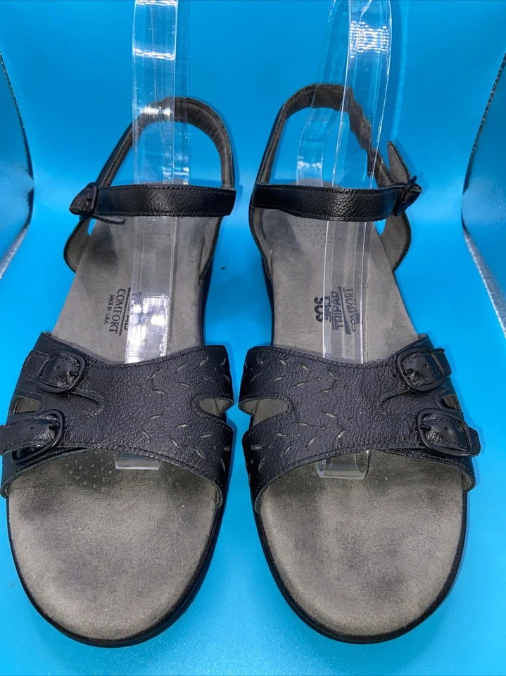 Women’s Tripad Comfort SAS Duo-Buckle Sandal, Sz. 9.5S, Black w/Gray Foot Pad. - Image 2 of 4