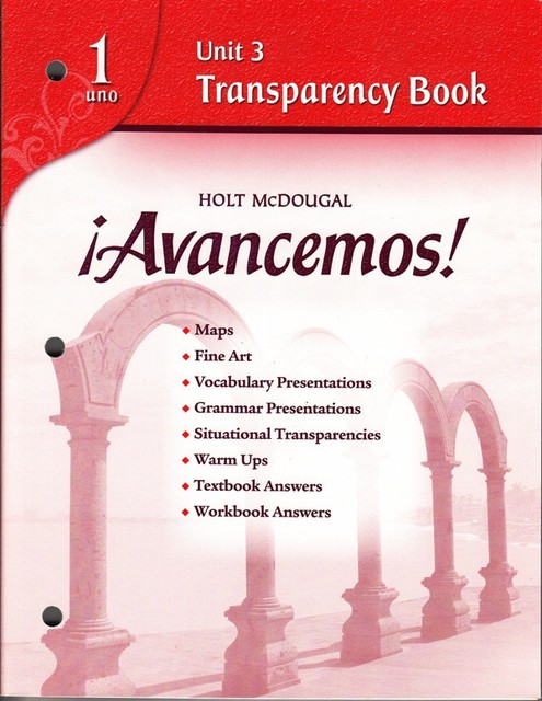 Avancemos 1 Unit 3 Transparency Book By McDougal Littell