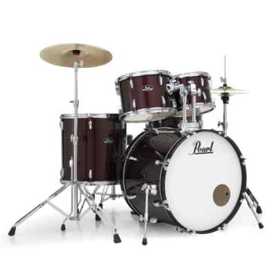 Pearl Roadshow RS525SC/C Complete 5-PCS Drumset with Stands & Cymbals, Red Wine