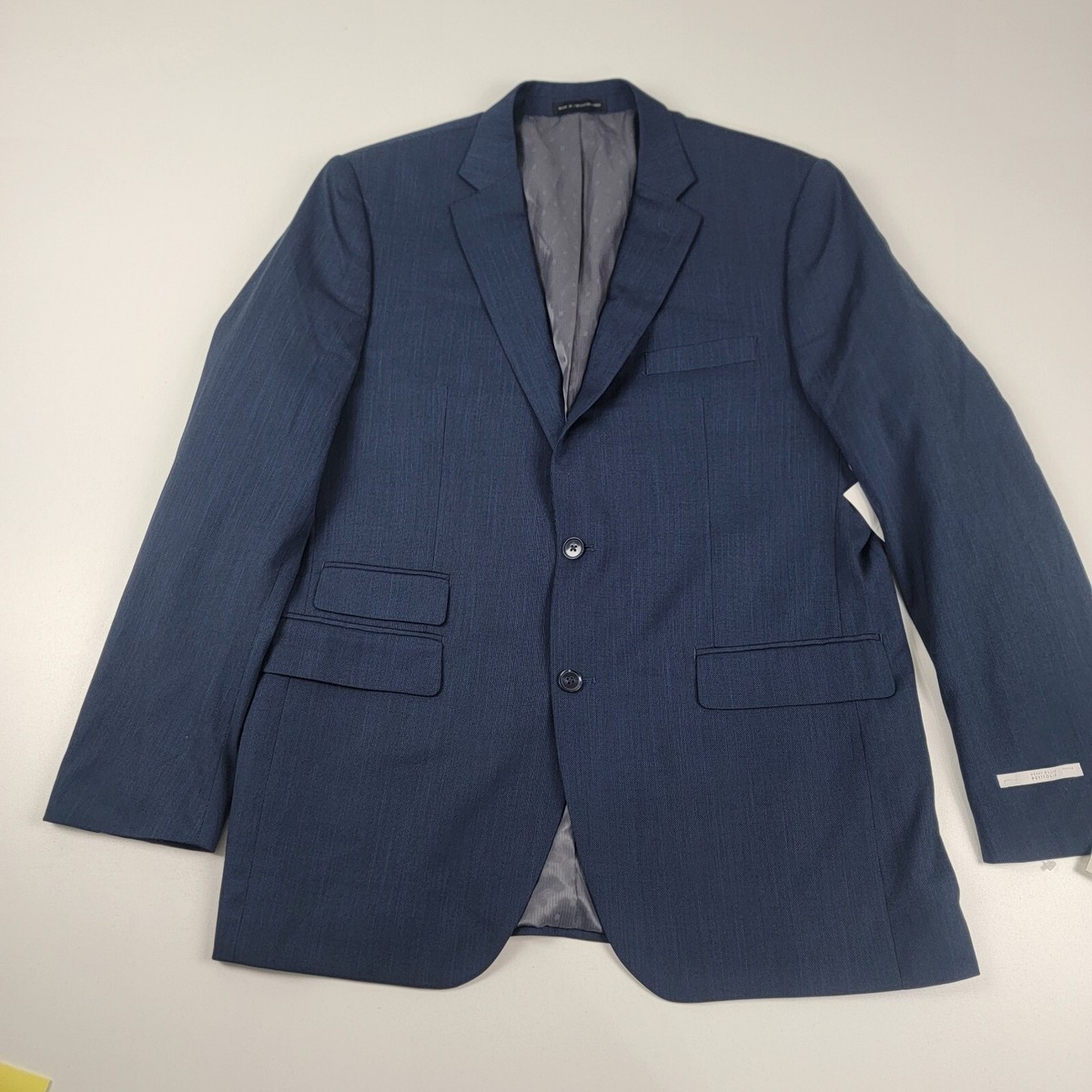 Perry Ellis Portfolio Men Navy Blue Jacket Blazer Coat Mens