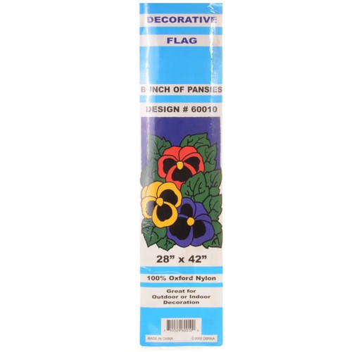 28" x 42" Bunch Of Pansies Decorative Hanging Flag Party/Lawn Decoration - Picture 2 of 2