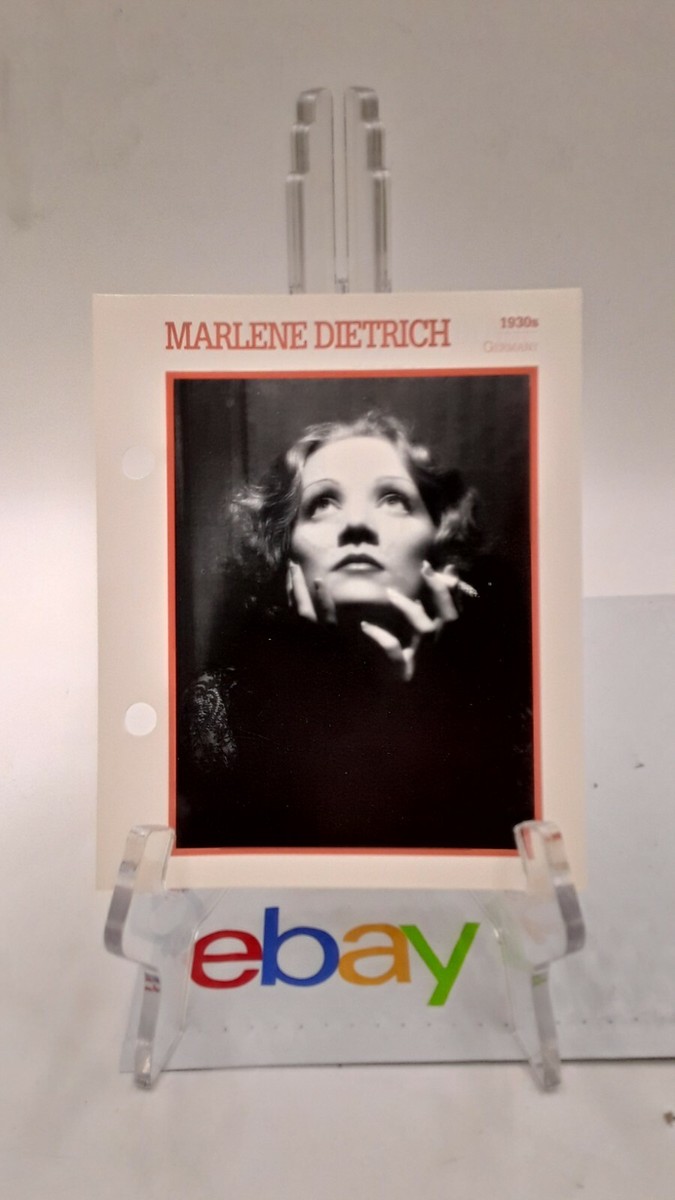 MARLENE DIETRICH Vintage Movie Star Encyclopedia Card 5 3/4