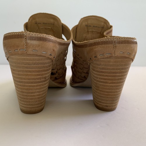 Dolce Vita Heeley Leather Mules Women's 8.5 Stacked Heel Woven Western Boho - Picture 4 of 9