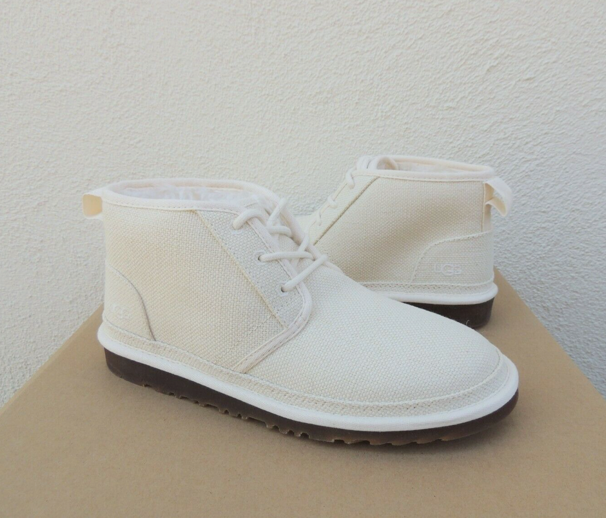 UGG RESPONSIVE MATERIAL NEUMEL NATURAL HEMP ANKLE BOOTS, WOMEN US 