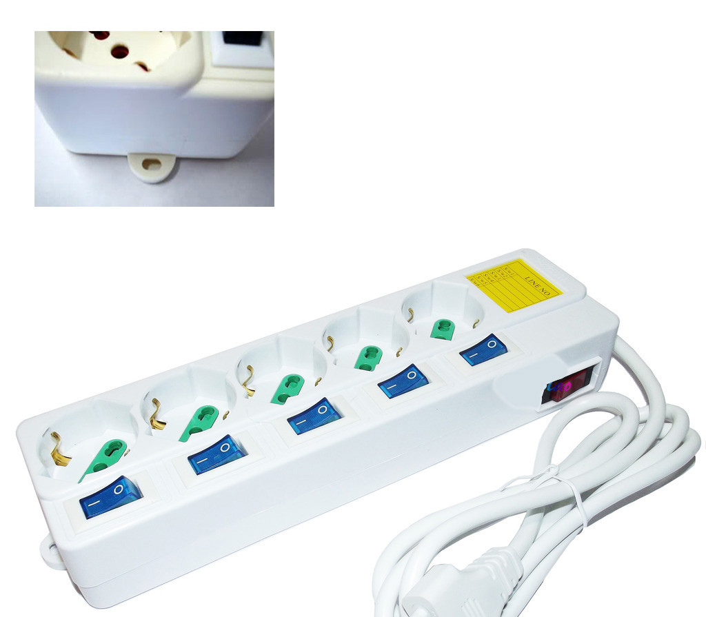 Multipresa 10 Posti con Interruttori, Ciabatta Elettrica Protezione