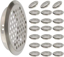 20Pcs Air Vents 2 Inch Circular Soffit Vent Stainless Steel Round Silver 