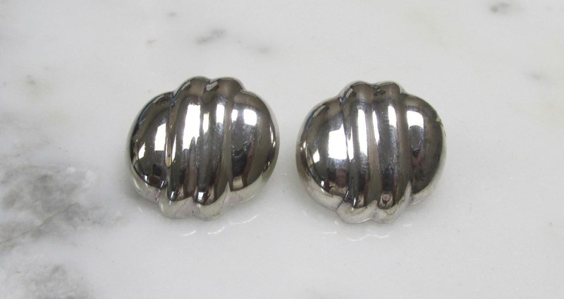 Vintage Sterling Silver Ribbon Post Earrings ~ 11.5grams ~ 4-E310